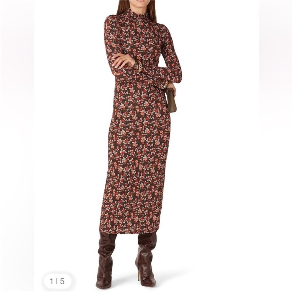 NEW Ramy Brook Stretchy Floral Long Sleeve Dress Sz:XS